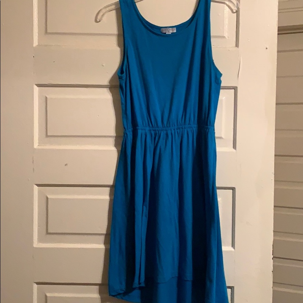 Blue midi/ hi low cotton dress